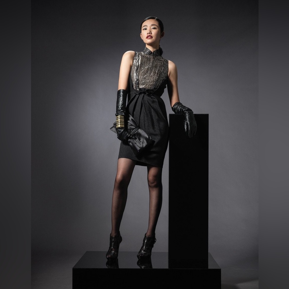 Nwt- Shanghai Tang Silk Dress with Qipao Collar and open back